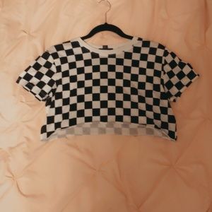 Cute, forever 21, crop top, checkered🦋